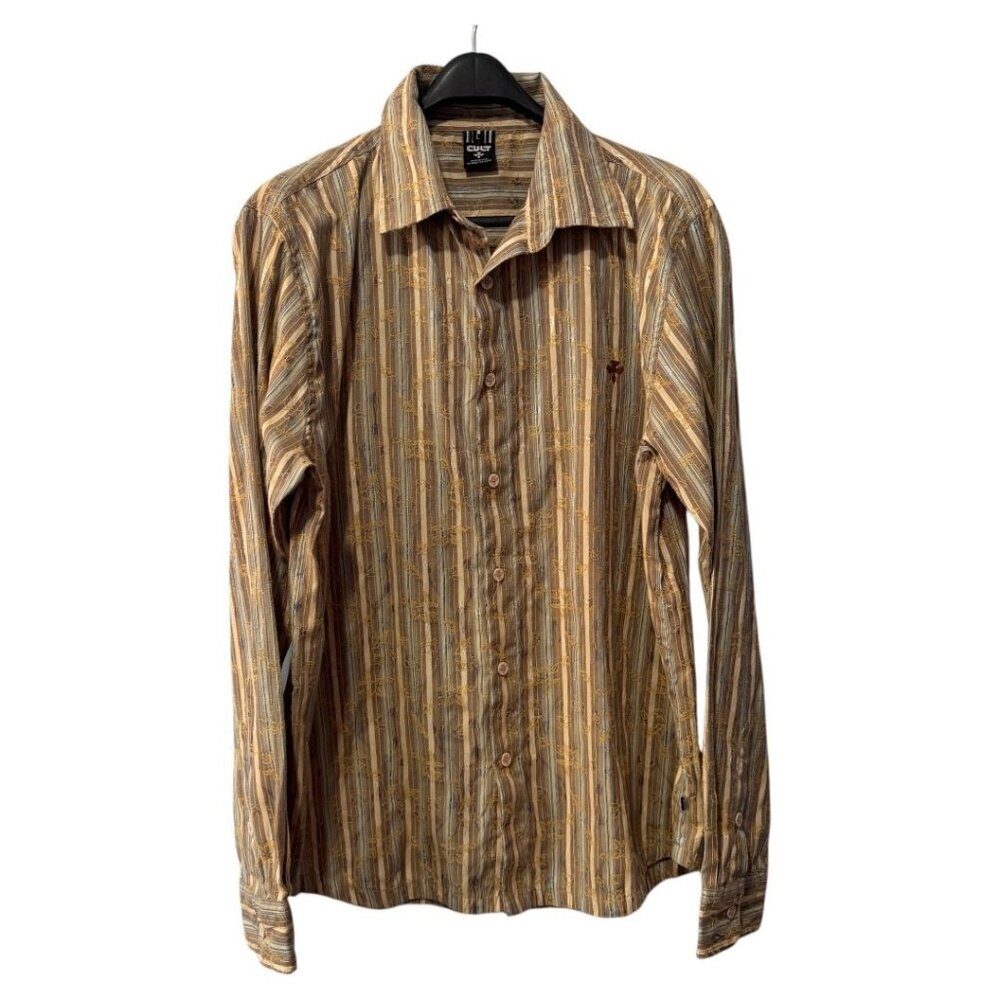 Cult brand men's‎ long sleeve button down shirt cotton size large
